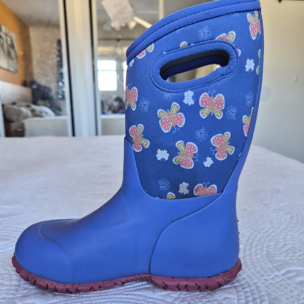 VGUC Bogs Durham Butterfly Kids Winter Waterproof Boots - Size 2